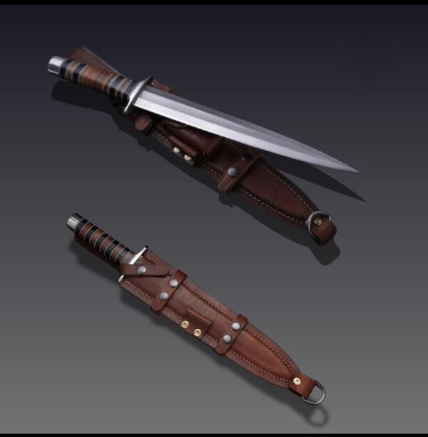 Pack of 2 Arkansas Toothpick Custom Handmade D2 Steel Double Edge Hunting Survival Dagger - Image 4